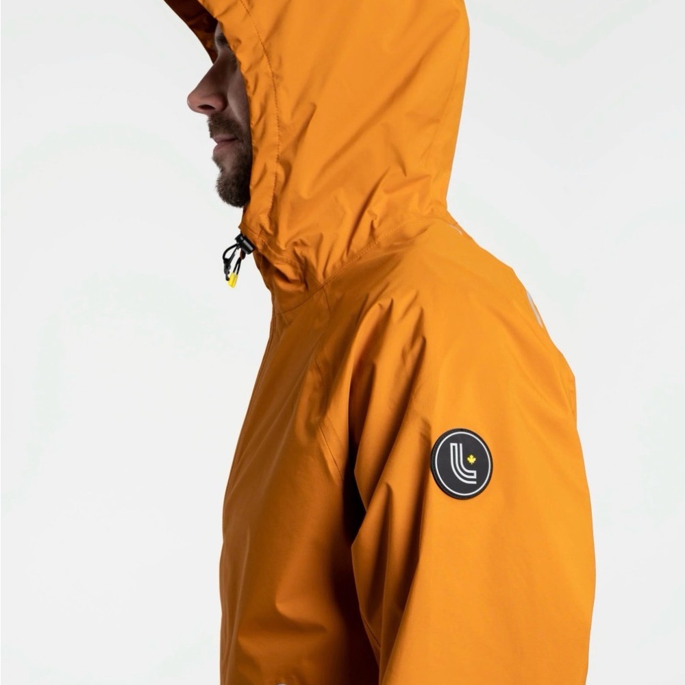 NWT - LOLË Dash lightweight hooded Waterproof Jacket-Orange
